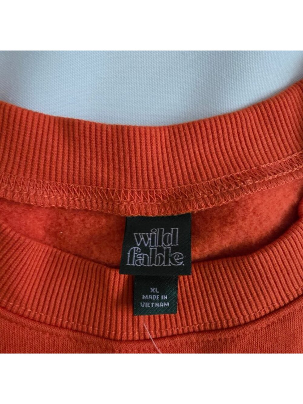 Wild Fable Red Long Sleeve Cropped Raw Edge Hem Pullover Sweatshirt Size XL - Picture 4 of 10